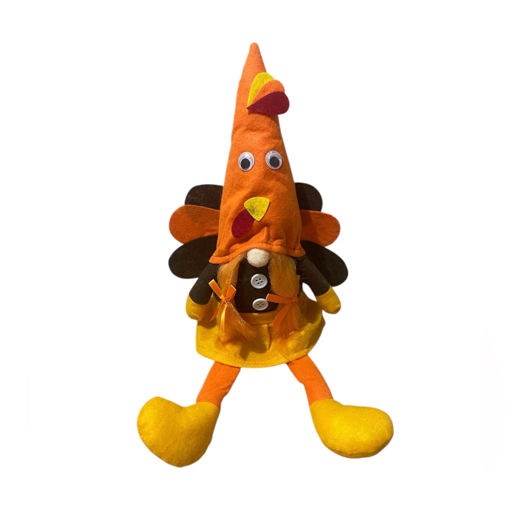 Handmade Thanksgiving Fall Turkey Swedish Gnomes - Set of 2 - Picture 5 of 7